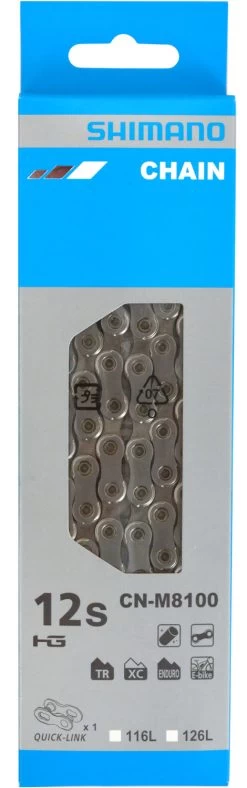 Shimano XT CN-M8100 Chaîne à 12 Vitesses Avec Quick-Link 11 Shimano XT CN-M8100 Chaîne à 12 Vitesses Avec Quick-Link -Cube Boutique Shimano XT CN M8100 12 fach Kette mit Quick Link 20072595
